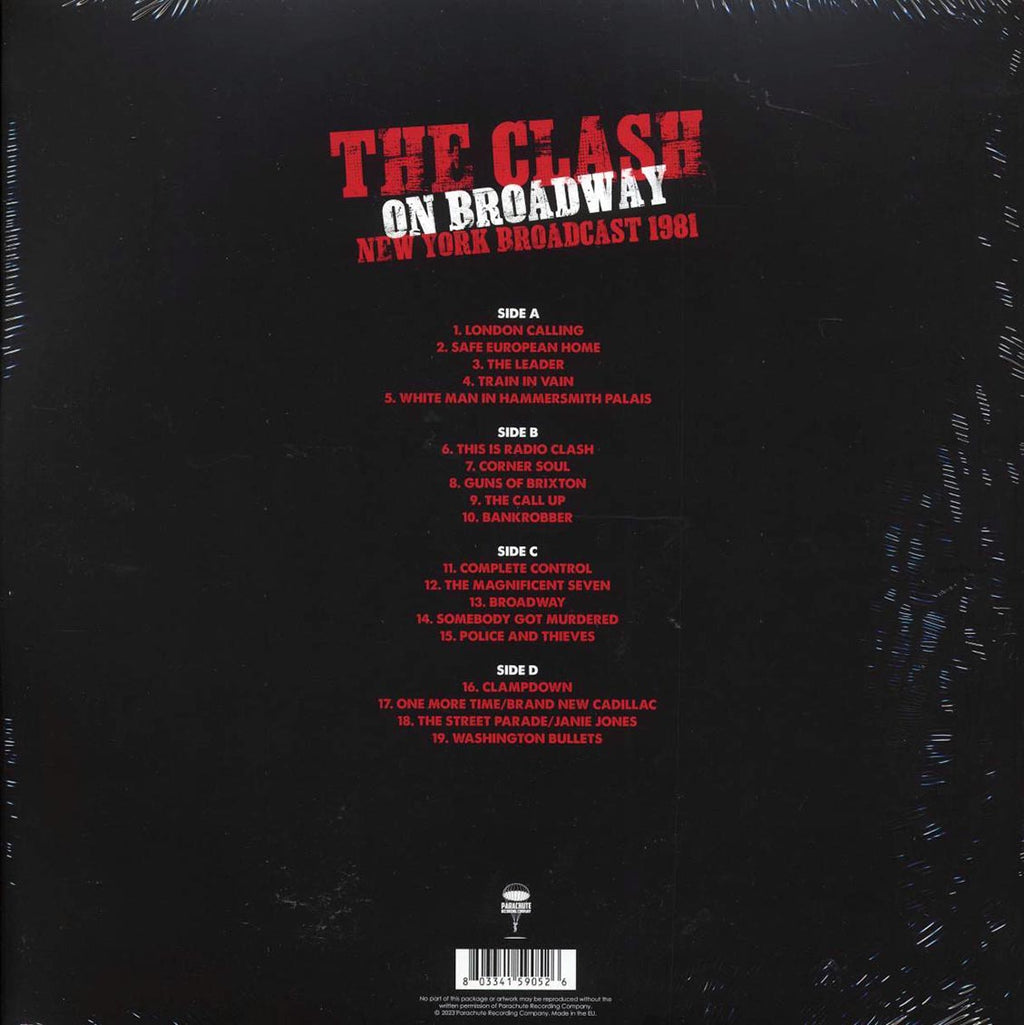 The Clash - On Broadway: New York Broadcast 1981 (ltd. ed.) (2xLP) (red vinyl) vinyl LP back cover