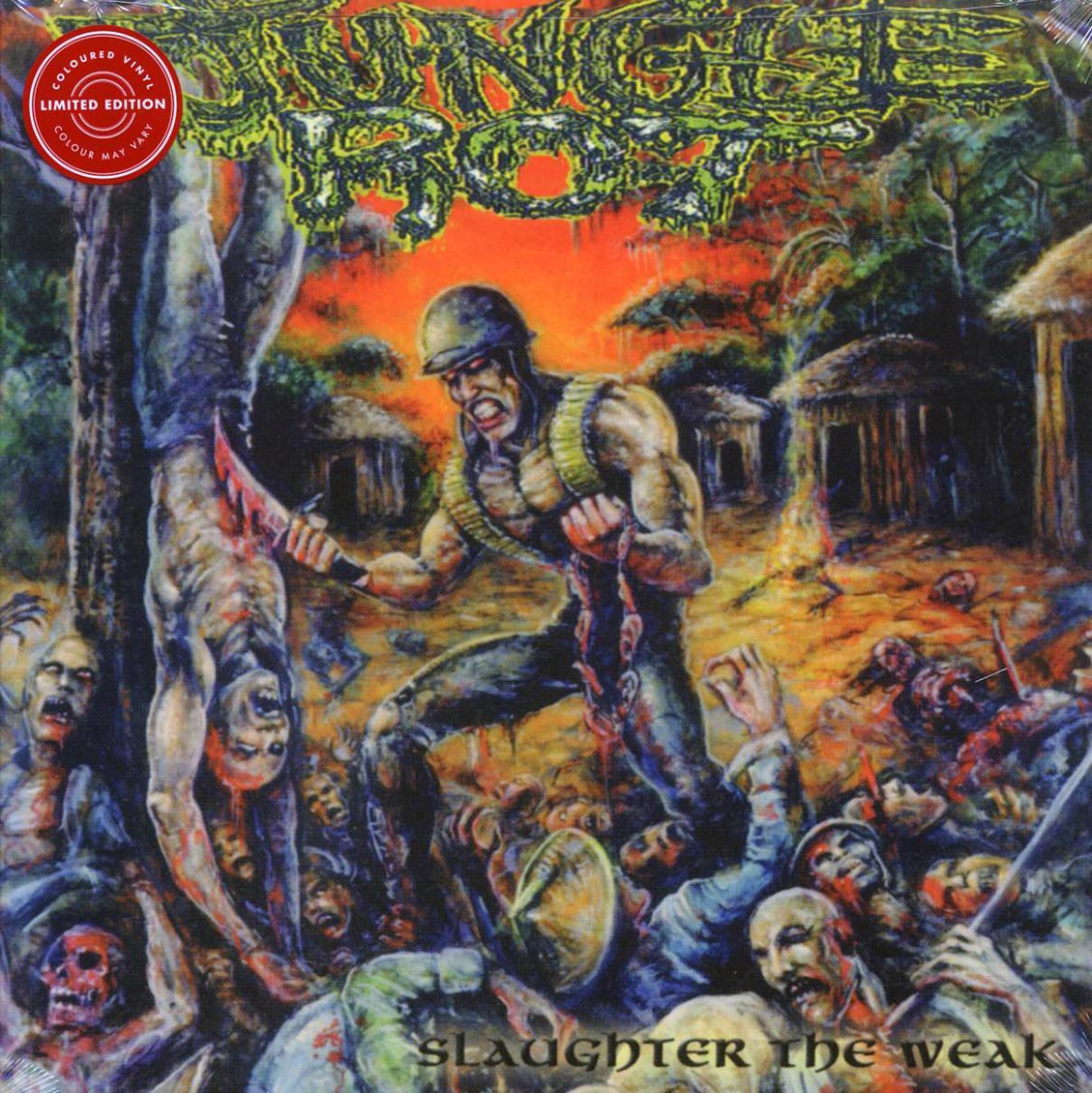 Jungle Rot - Slaughter Of The Weak (ltd. ed.) (clear vinyl) vinyl LP front cover