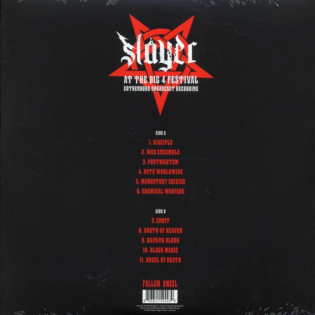 Slayer - At The Big 4 Festival: Gothenburg Broadcast Recording vinyl LP back cover