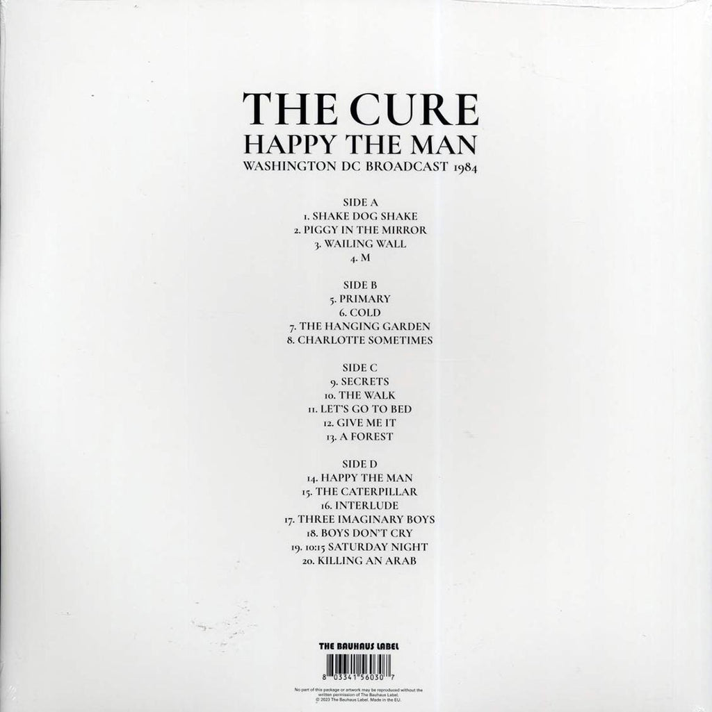 The Cure - Happy The Man: Washington DC Broadcast 1984 (ltd. ed.) (2xLP) (clear vinyl) vinyl LP back cover