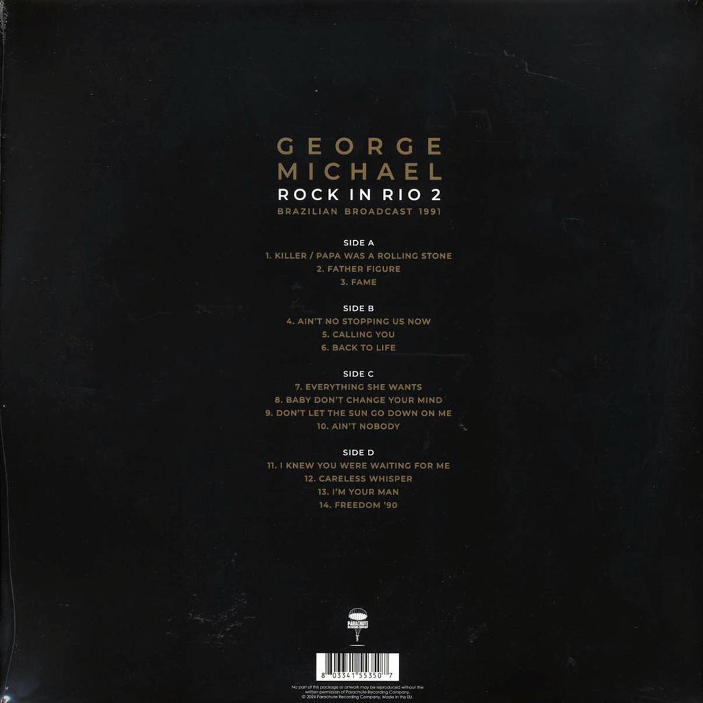 George Michael - Rock In Rio 2: Brazilian Broadcast 1991 (ltd. ed.) (2xLP) (clear vinyl) vinyl LP back cover
