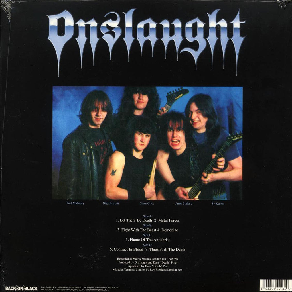 Onslaught - The Force (ltd. ed.) (2xLP) (white/blue splatter vinyl) vinyl LP back cover