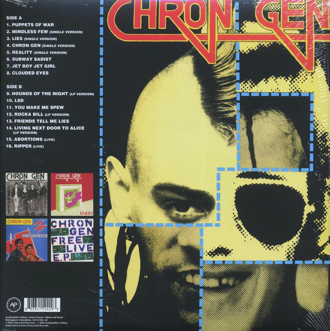 Chron Gen - The Best Of Chron Gen (purple vinyl) vinyl LP back cover
