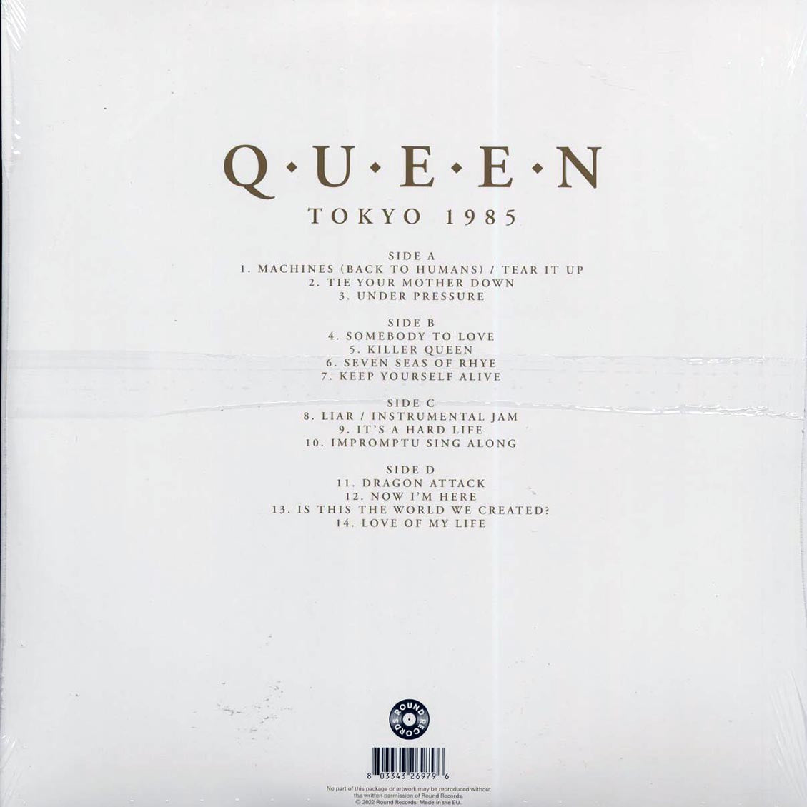 Queen - Tokyo 1985 Volume 1: The Classic Japanese Broadcast (ltd. ed.) (2xLP) (red vinyl) vinyl LP back cover