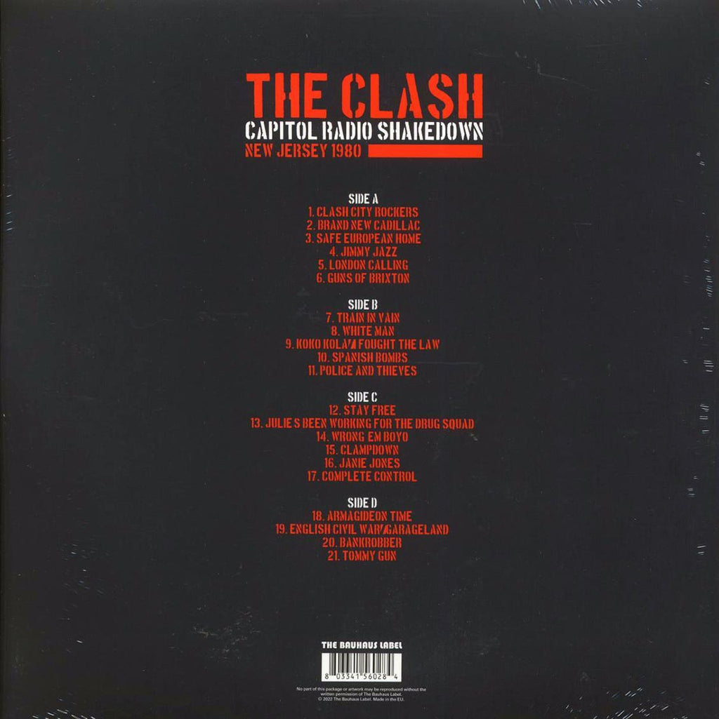 The Clash - Capitol Radio Shakedown: New Jersey 1980 (ltd. ed.) (2xLP) (clear vinyl) vinyl LP back cover