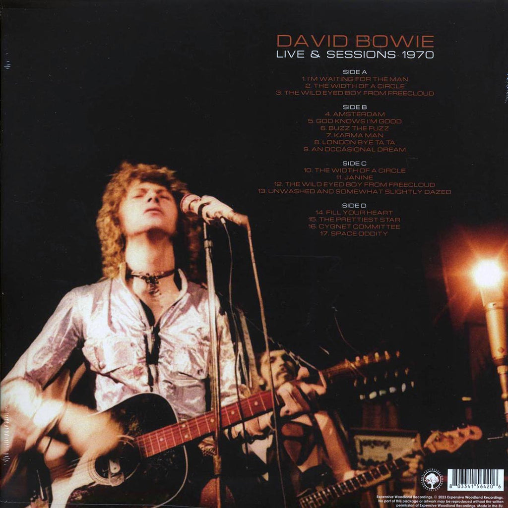 David Bowie - Live & Sessions 1970 (ltd. ed.) (2xLP) (clear vinyl) vinyl LP back cover