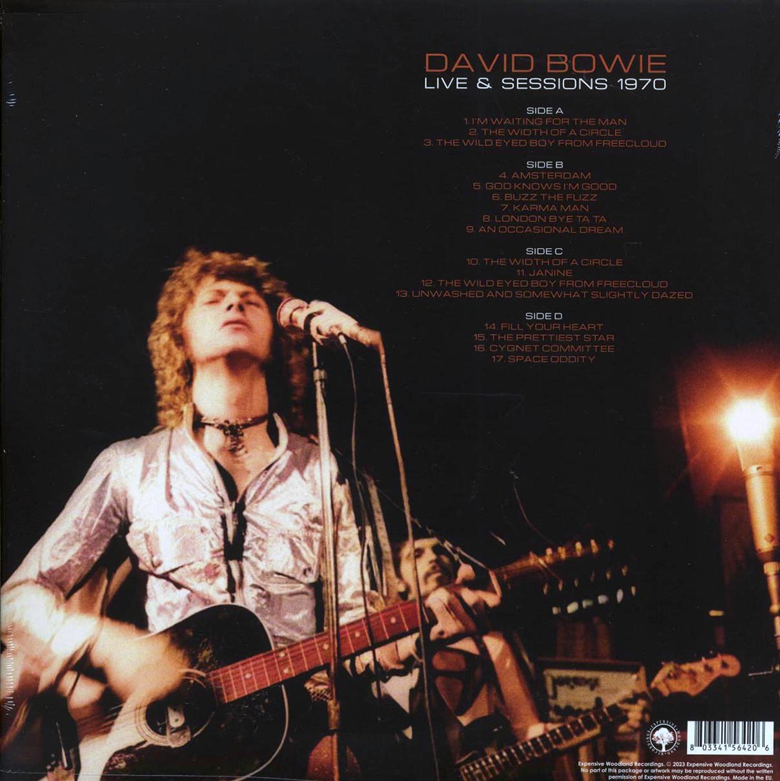 David Bowie - Live & Sessions 1970 (ltd. ed.) (2xLP) (clear vinyl) vinyl LP back cover