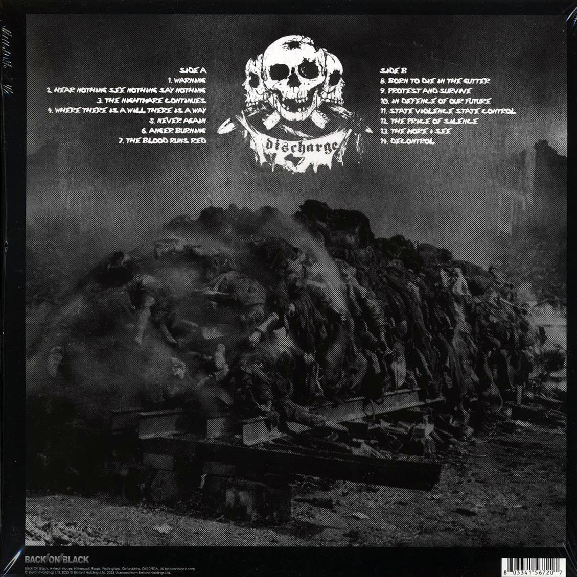 Discharge - Toronto '83: In The Cold Night (ltd. ed.) (white vinyl) vinyl LP back cover