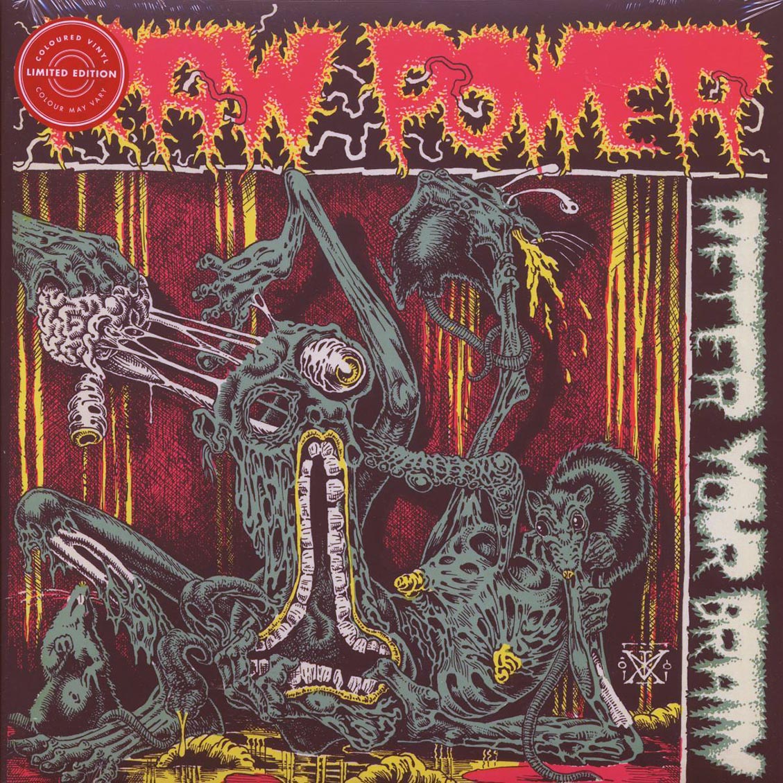 Raw Power - After Your Brain (ltd. ed.) (white/red splatter vinyl) vinyl LP front cover