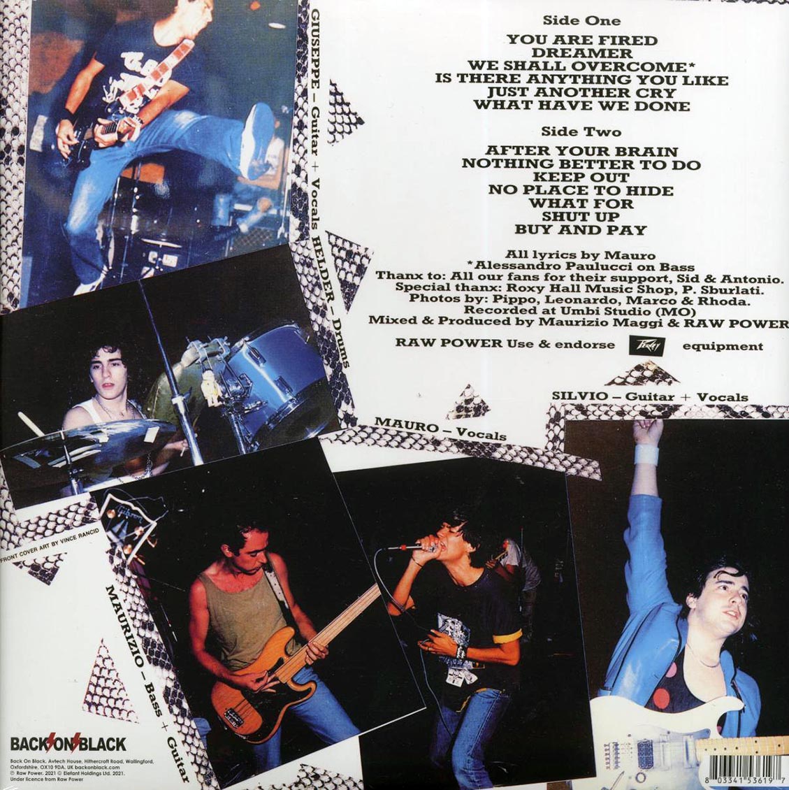 Raw Power - After Your Brain (ltd. ed.) (white/red splatter vinyl) vinyl LP back cover