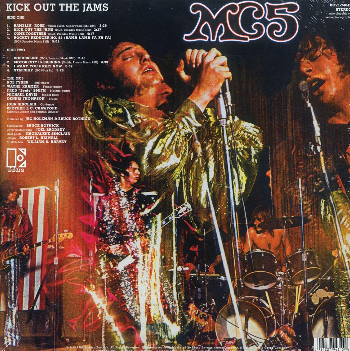 MC5 - Kick Out The Jams (ltd. ed.) (red/white/blue splatter vinyl) vinyl LP back cover