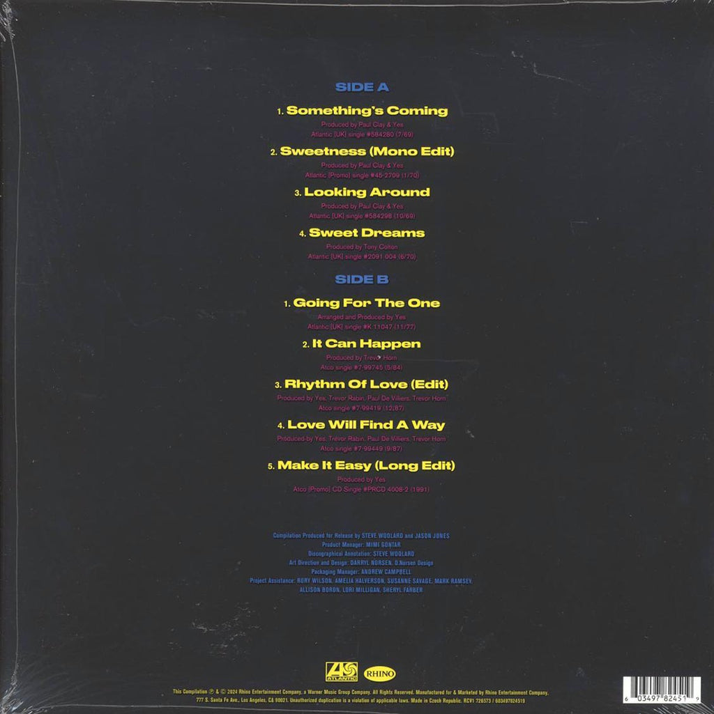 Yes - Singles II (ltd. ed.) (blue/white splatter vinyl) vinyl LP back cover