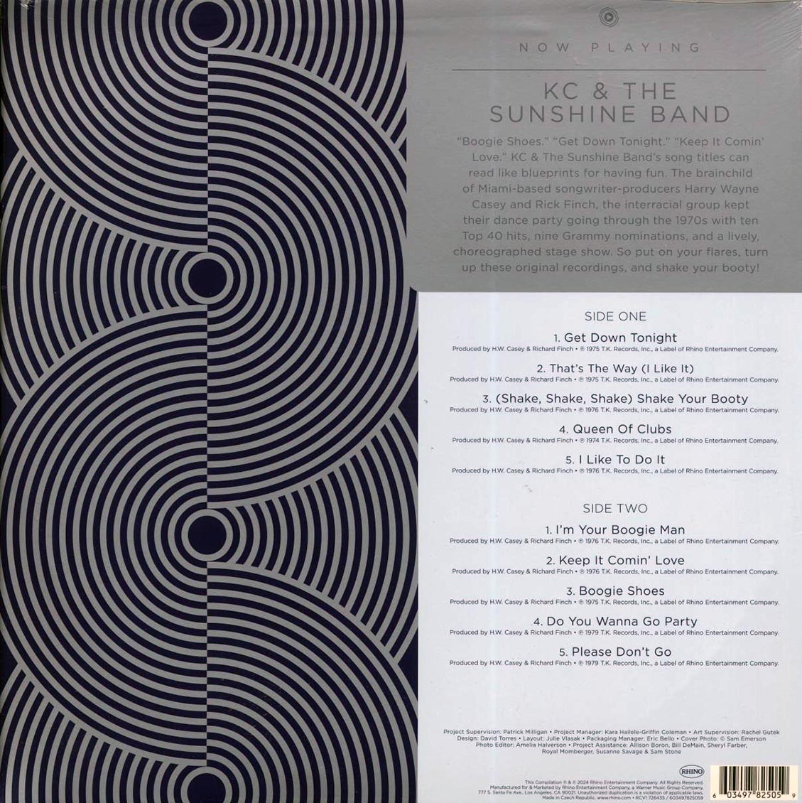 KC & The Sunshine Band - Now Playing (ltd. ed.) (glitter ball clear vinyl) vinyl LP back cover