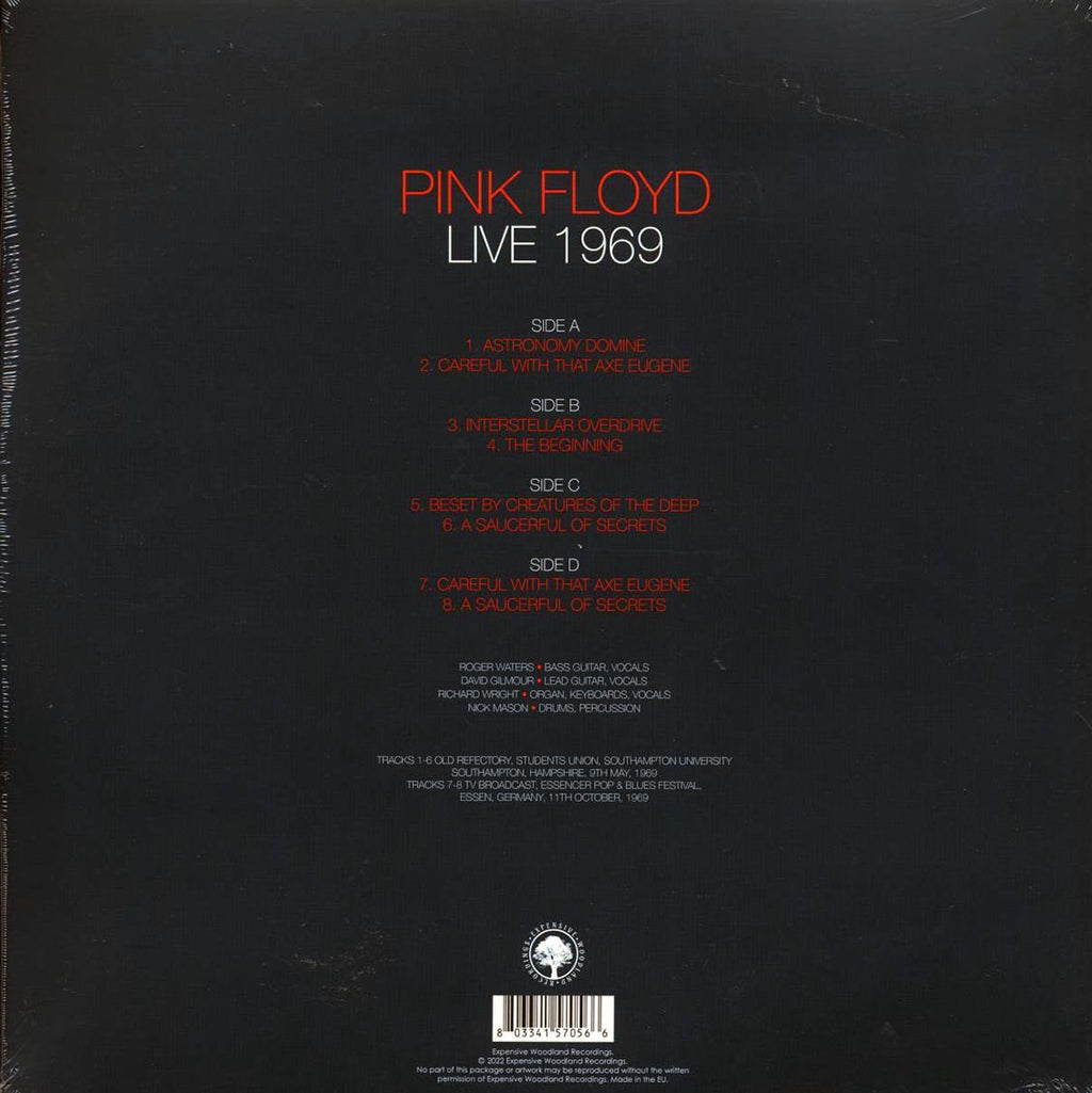 Pink Floyd - Live 1969 (ltd. ed.) (2xLP) (red vinyl) vinyl LP back cover