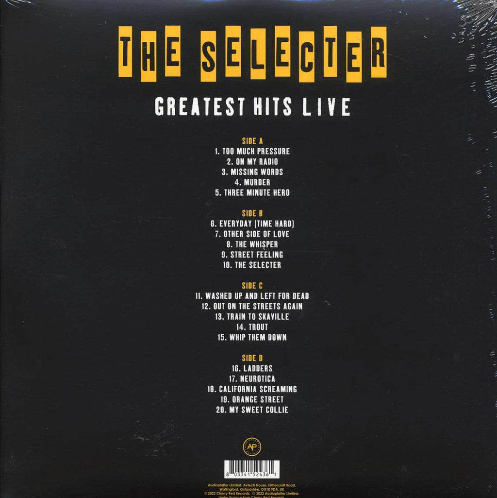 The Selecter - Greatest Hits Live: Minneapolis, 1991 (ltd. ed.) (2xLP) (clear vinyl) vinyl LP back cover