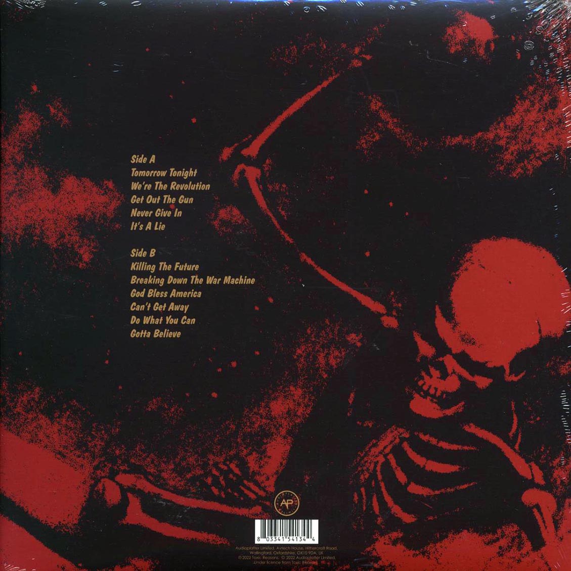Toxic Reasons - Bullets For You (ltd. ed.) (red vinyl) vinyl LP back cover