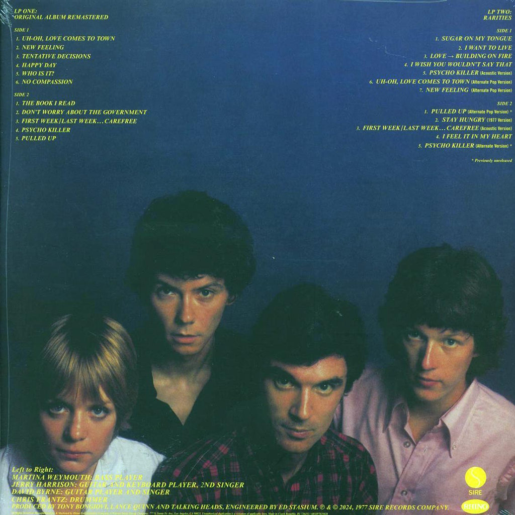 Talking Heads - Talking Heads: 77 (with Bonus LP) (+12 bonus tracks) (ltd. ed.) (2xLP) vinyl LP back cover