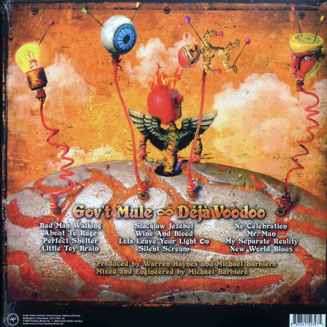 Gov't Mule - Deja Voodoo (ltd. ed.) (2xLP) (clear vinyl) vinyl LP back cover