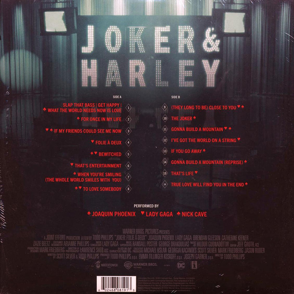 Joaquin Phoenix, Lady Gaga - Joker: Folie A Deuz (Music From The Motion Picture) (red vinyl) vinyl LP back cover