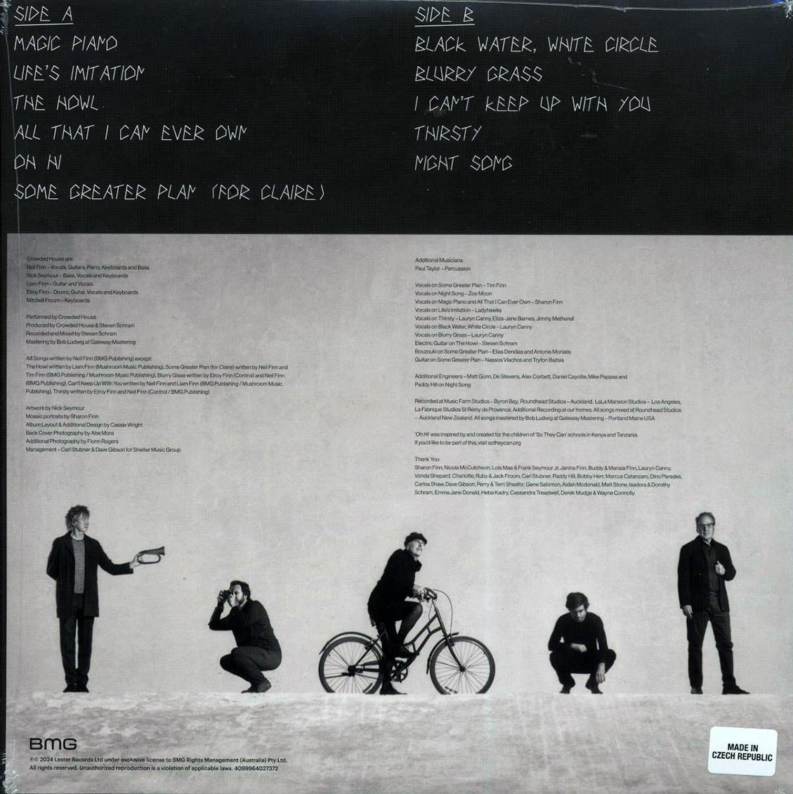 Crowded House - Gravity Stairs (blue vinyl) vinyl LP back cover