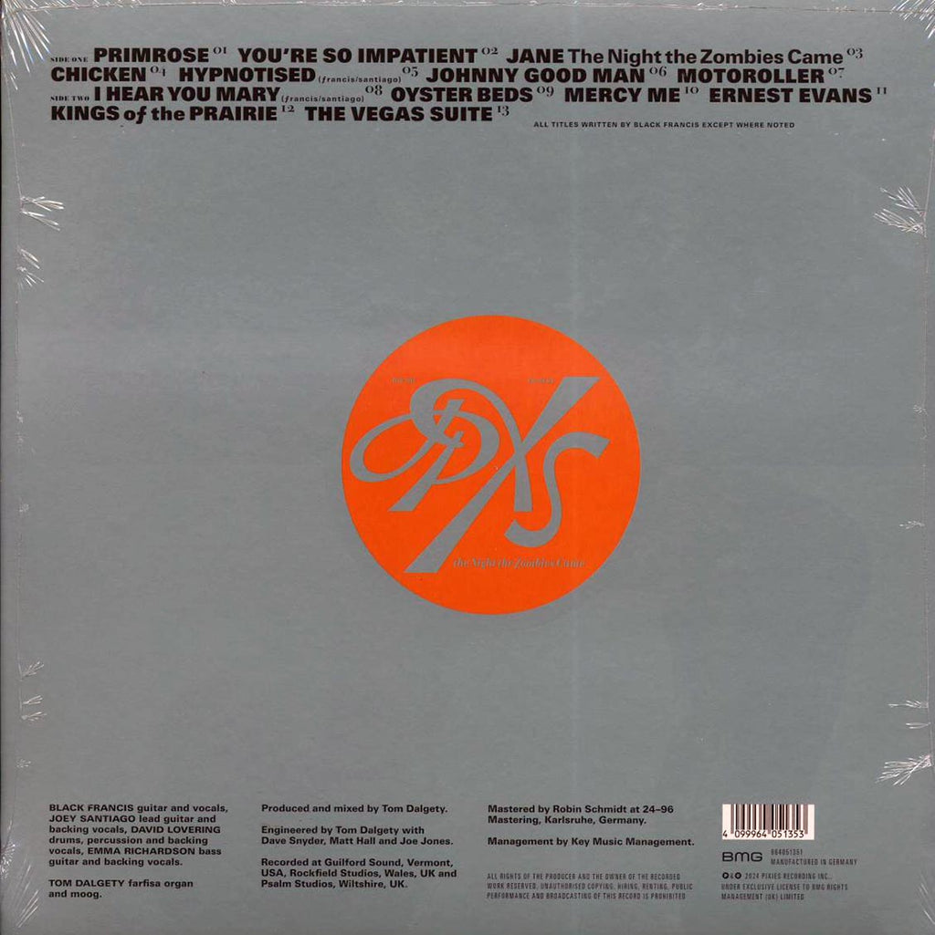 The Pixies - The Night The Zombies Came vinyl LP back cover