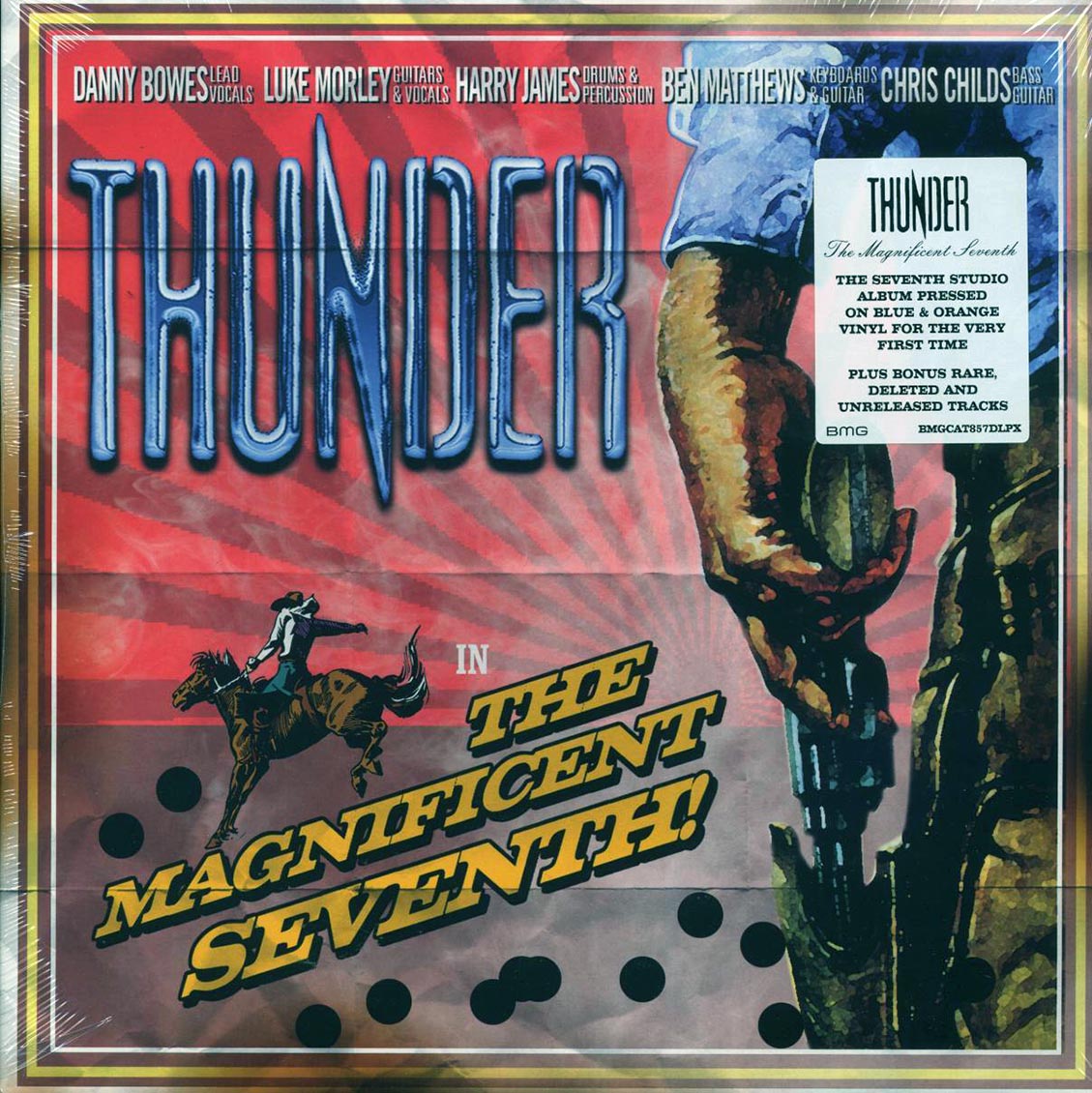 Thunder - The Magnificent Seventh! (+4 bonus tracks) (2xLP) (blue/orange vinyl) vinyl LP front cover
