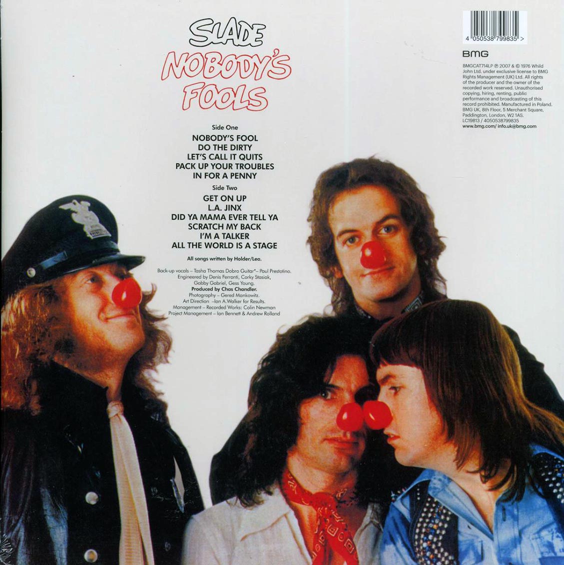 Slade - Nobody's Fools (clear/red splatter vinyl) vinyl LP back cover