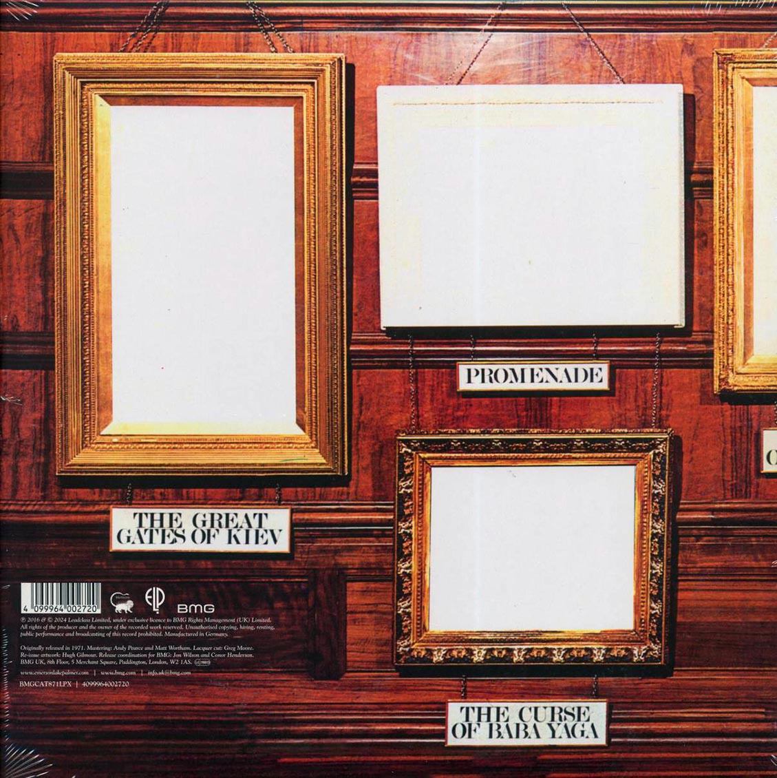 Emerson, Lake & Palmer - Pictures At The Exhibition (RSD 2024) (ltd. ed.) (remastered) (picture disc) vinyl LP back cover