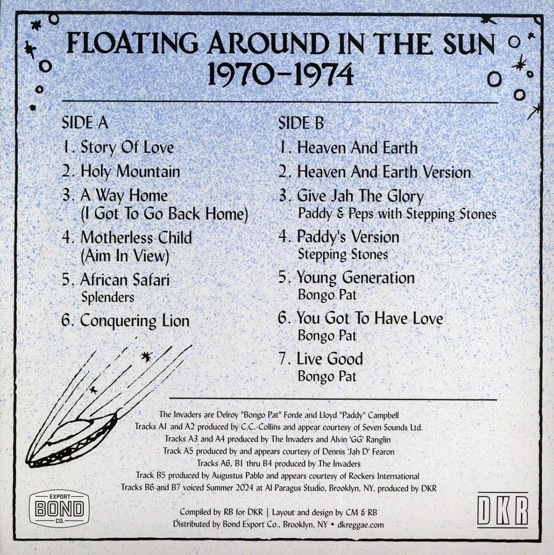 Invaders - Floating Around The Sun: 1970-1974 vinyl LP back cover