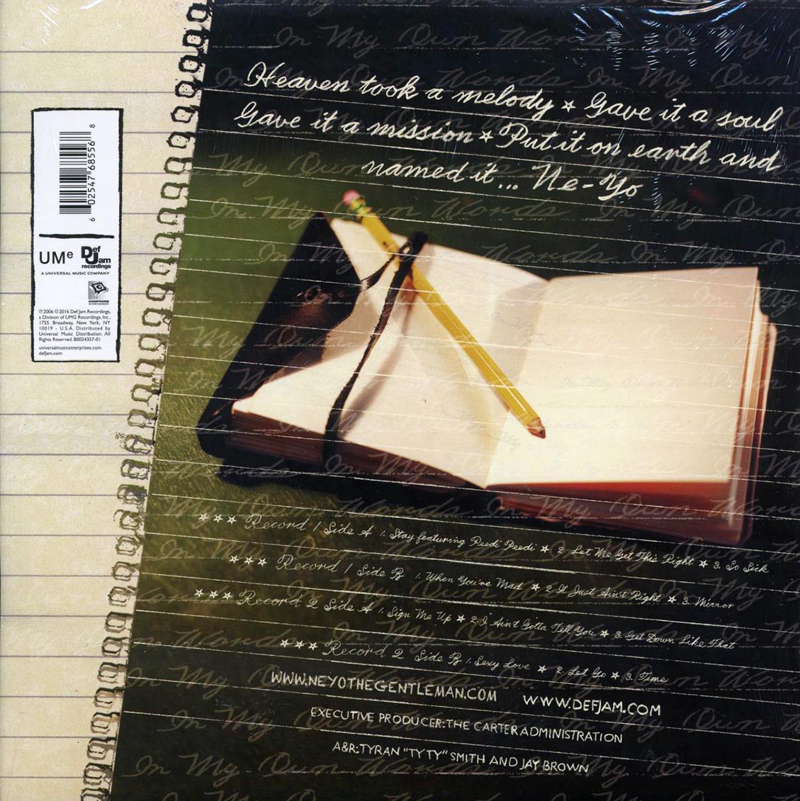 Ne-Yo - In My Own Words (2xLP) vinyl LP back cover