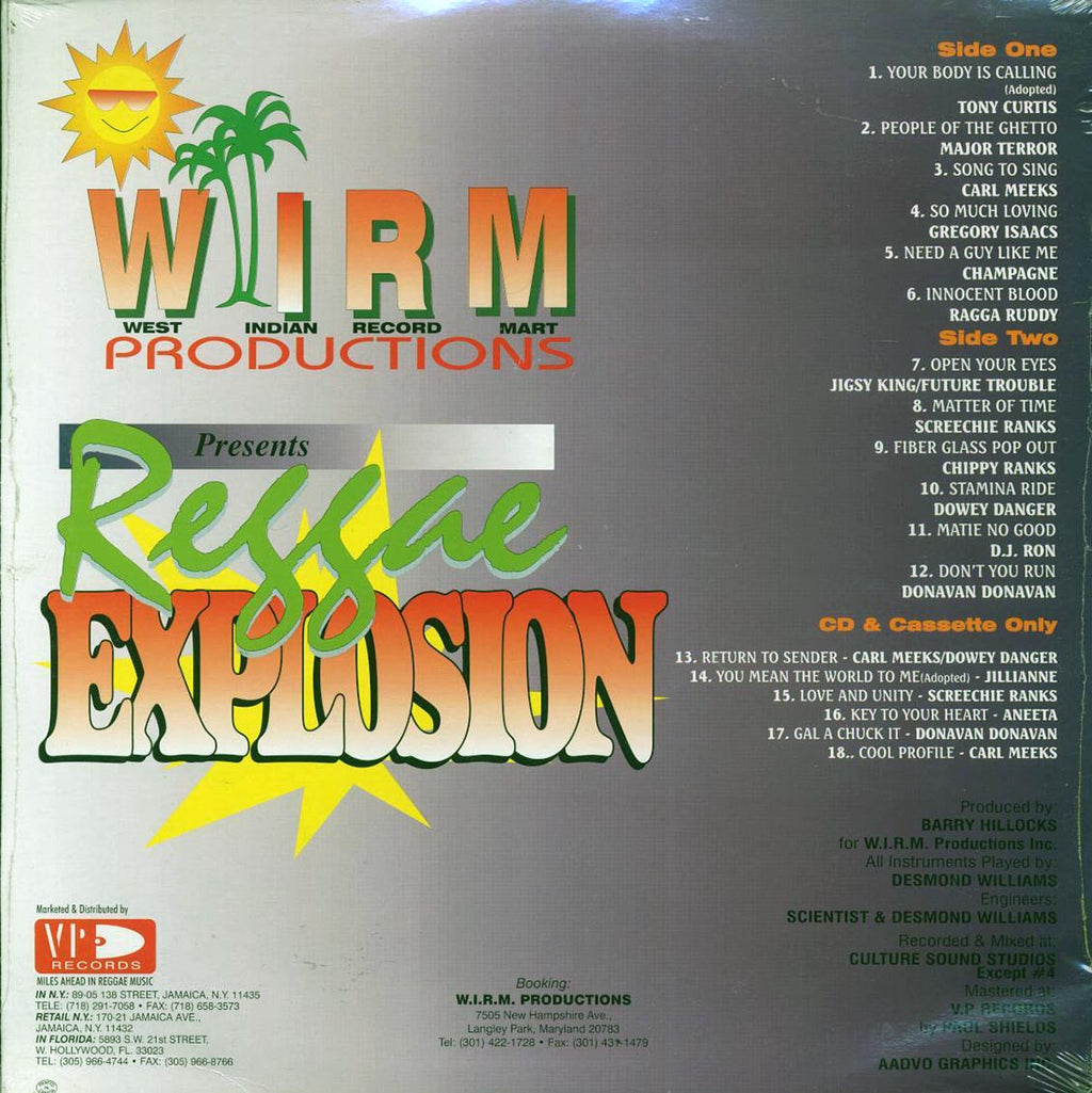 Carl Meeks, Gregory Isaacs, Screechie Ranks, Etc. - Reggae Explosion vinyl LP back cover