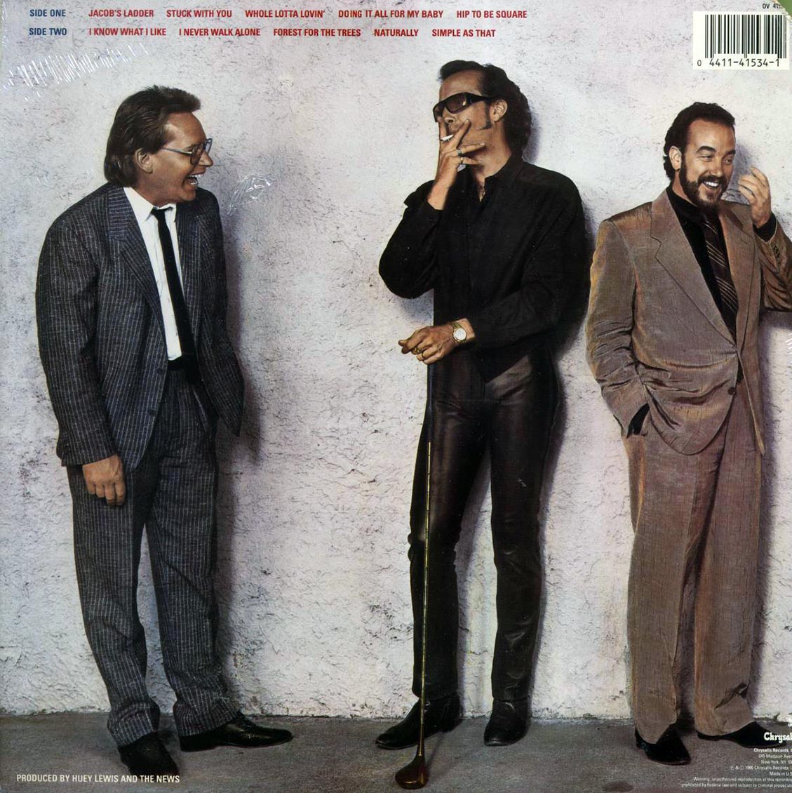 Huey Lewis & The News - Fore! (ORIGINAL 1986 PRESS) vinyl LP back cover