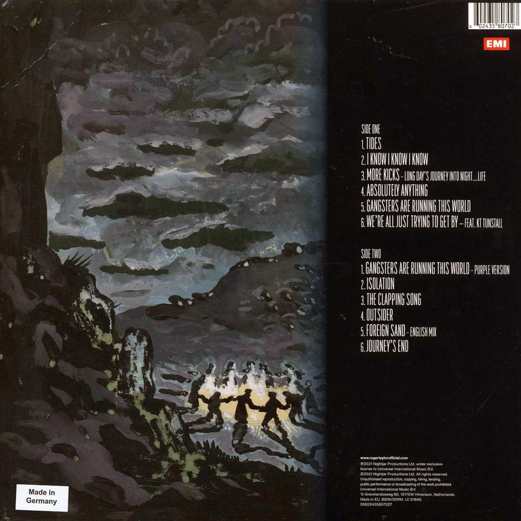 Roger Taylor - Outsider (ltd. ed.) (blue vinyl) vinyl LP back cover