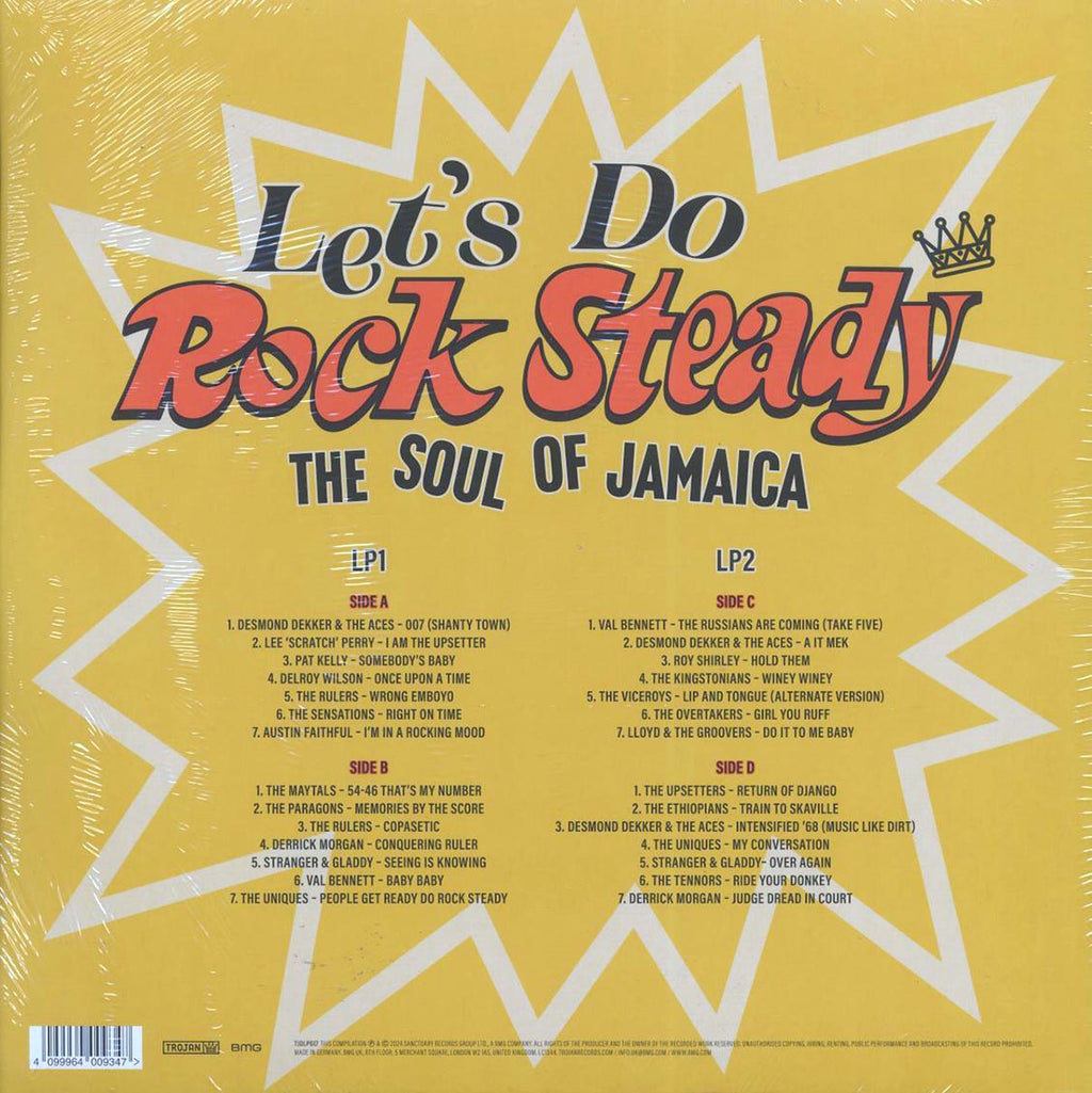 Lee Perry, Desmond Dekker, Toots & The Maytals, The Tennors, The Ethiopians, Etc. - Let's Do Rock Steady: The Soul Of Jamaica (28 tracks) (2xLP) vinyl LP back cover