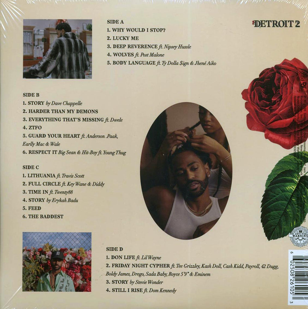 Big Sean - Detroit 2 (2xLP) vinyl LP back cover