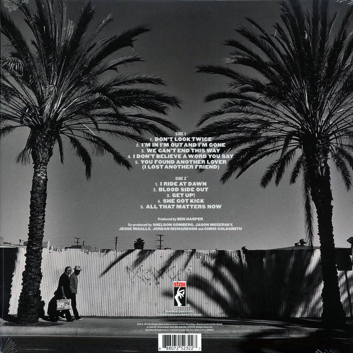Ben Harper, Charlie Musselwhite - Get Up! (10th Anniv. Ed.) (RTI press) vinyl LP back cover