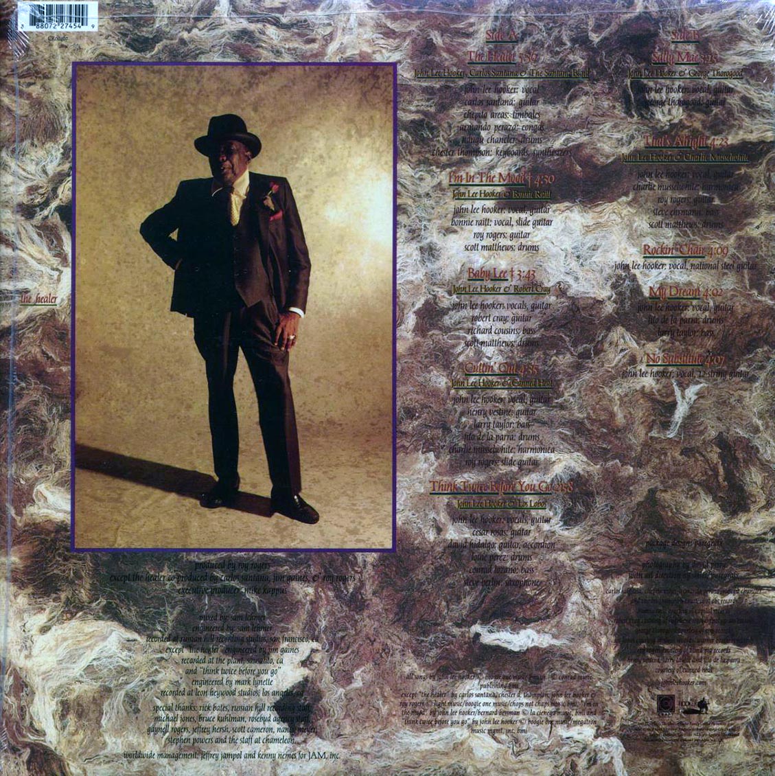 John Lee Hooker, Carlos Santana, Canned Heat, Los Lobos - The Healer (180g) vinyl LP back cover