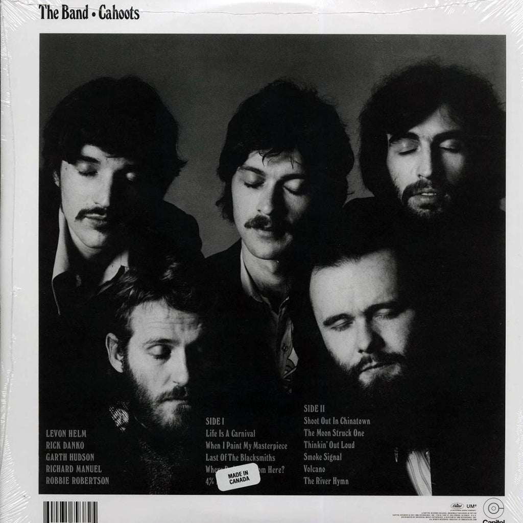 The Band - Cahoots vinyl LP back cover