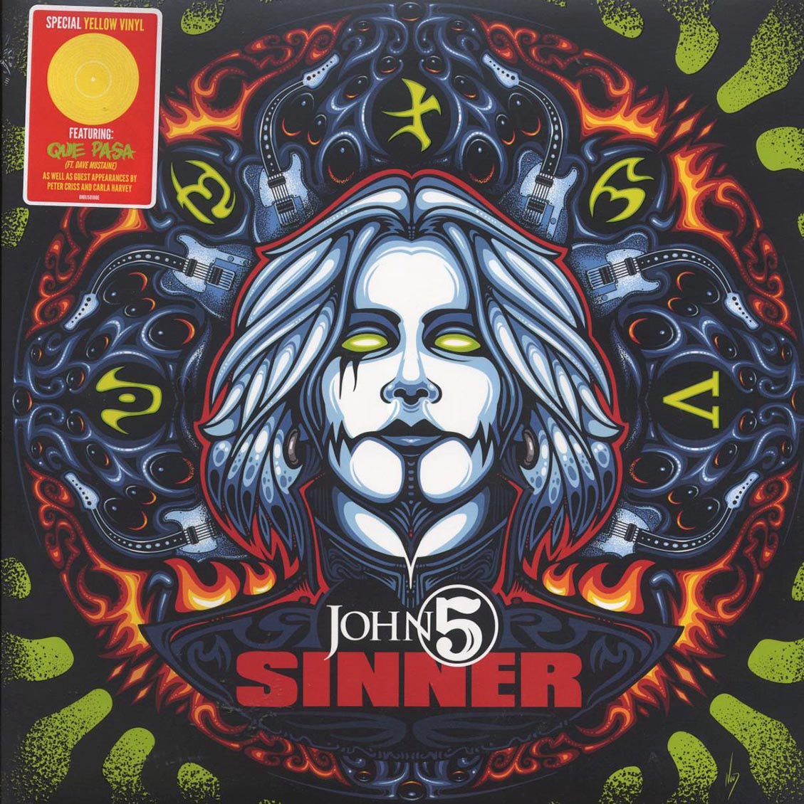 John 5 - Sinner (yellow vinyl) vinyl LP front cover