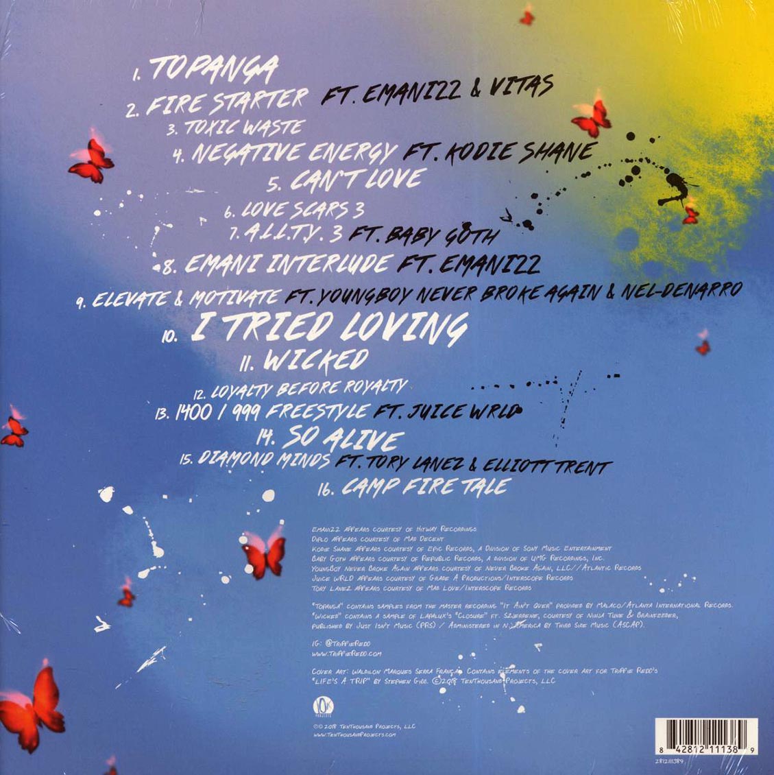 Trippie Redd - A Love Letter To You 3 vinyl LP back cover