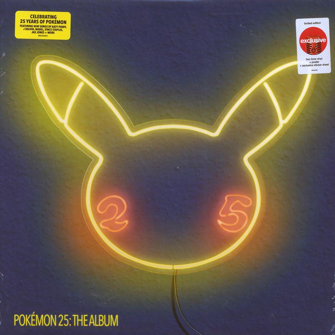 Katy Perry, Post Malone, Mabel, J Balvin, Etc. - Pokeman 25: The Album (ltd. ed.) (red/white vinyl) vinyl LP front cover