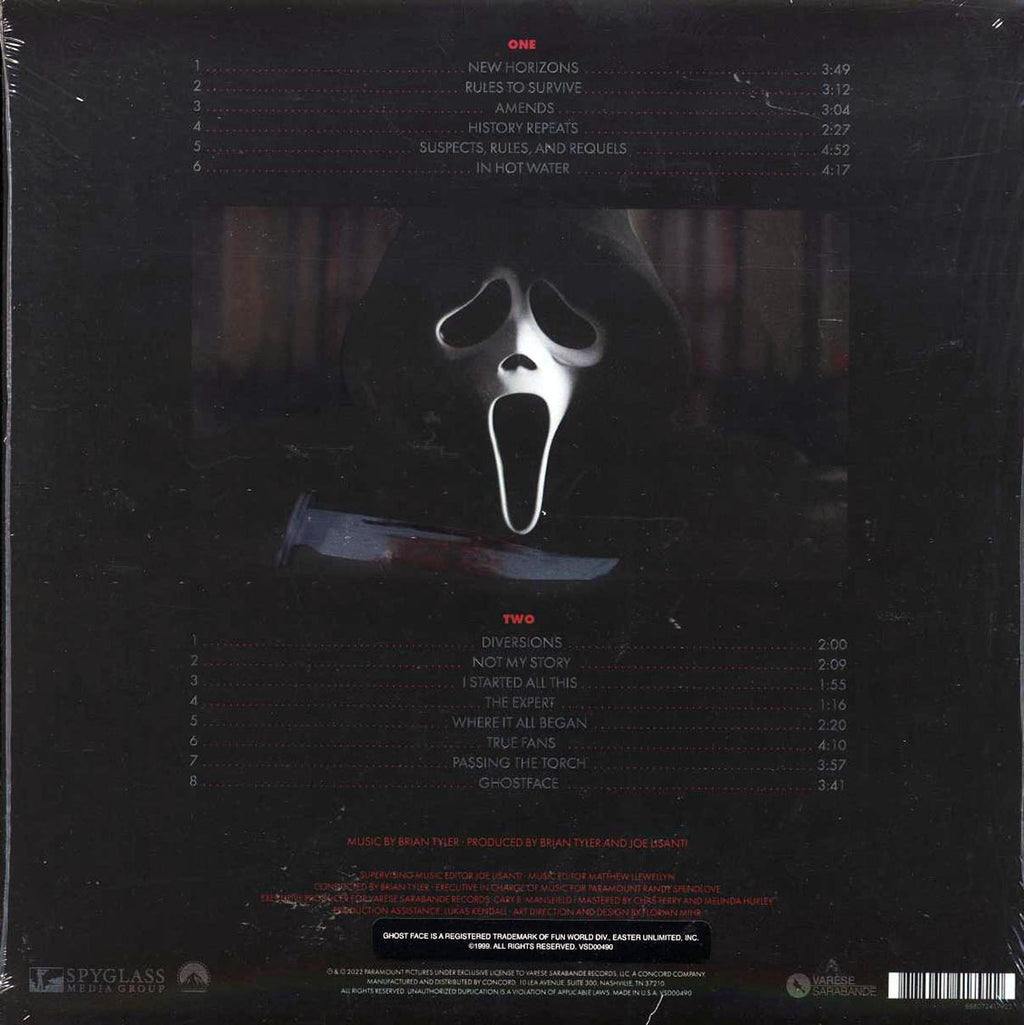 Brian Tyler - Scream: Music From The Motion Picture (ltd. ed.) (mirror board jacket) vinyl LP back cover
