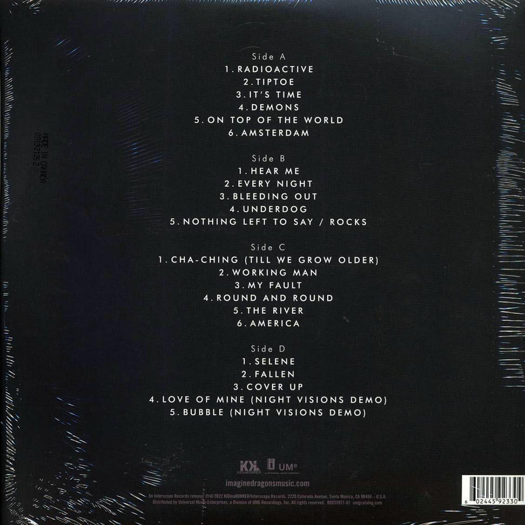 Imagine Dragons - Night Visions: Expanded Edition (10th Anniv. Ed.) (+11 bonus tracks) (ltd. ed.) (2xLP) (yellow vinyl) vinyl LP back cover