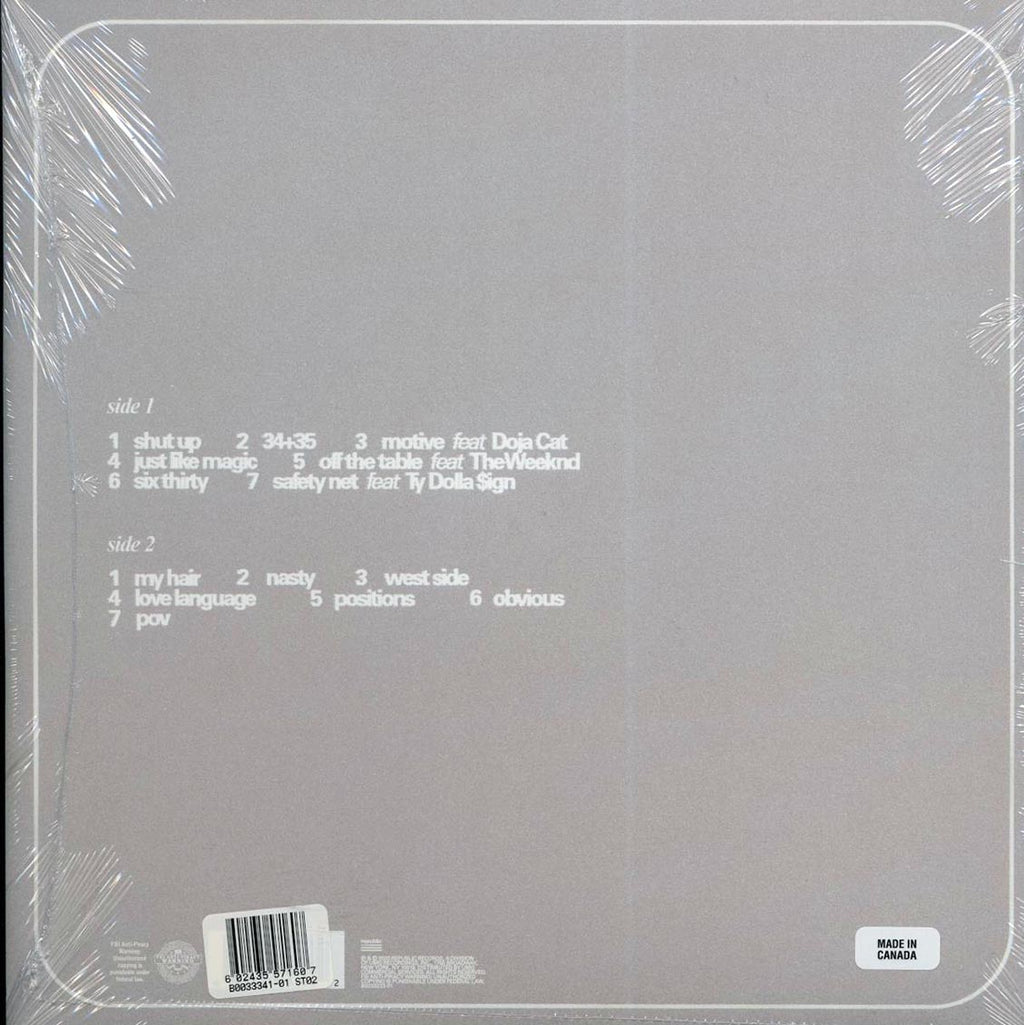 Ariana Grande - Positions (ltd. ed.) (green vinyl) vinyl LP back cover