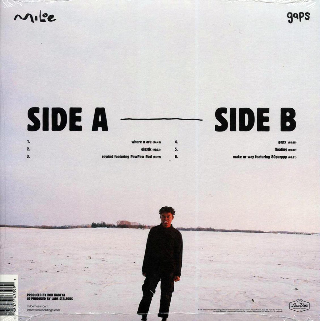 Miloe - Gaps vinyl LP back cover