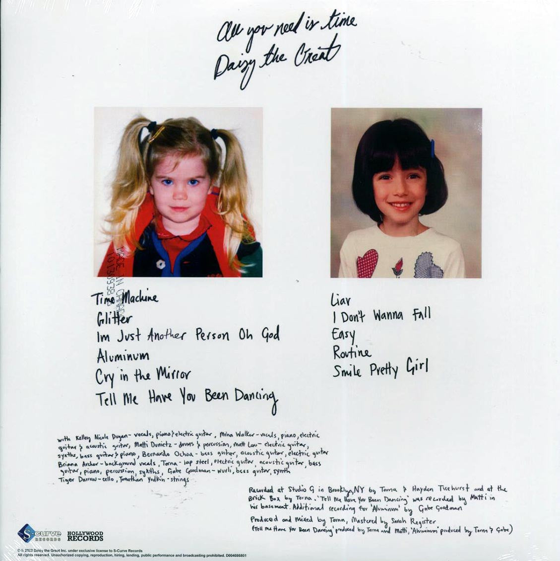 Daisy The Great - All You Need Is Time (incl. a bonus 45rpm vinyl) vinyl LP back cover
