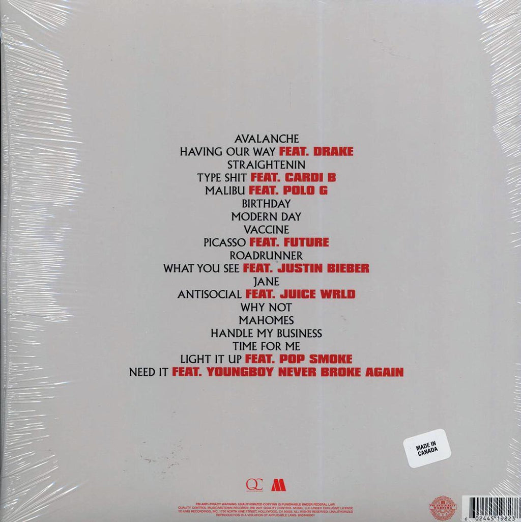 Migos - Culture III (2xLP) vinyl LP back cover