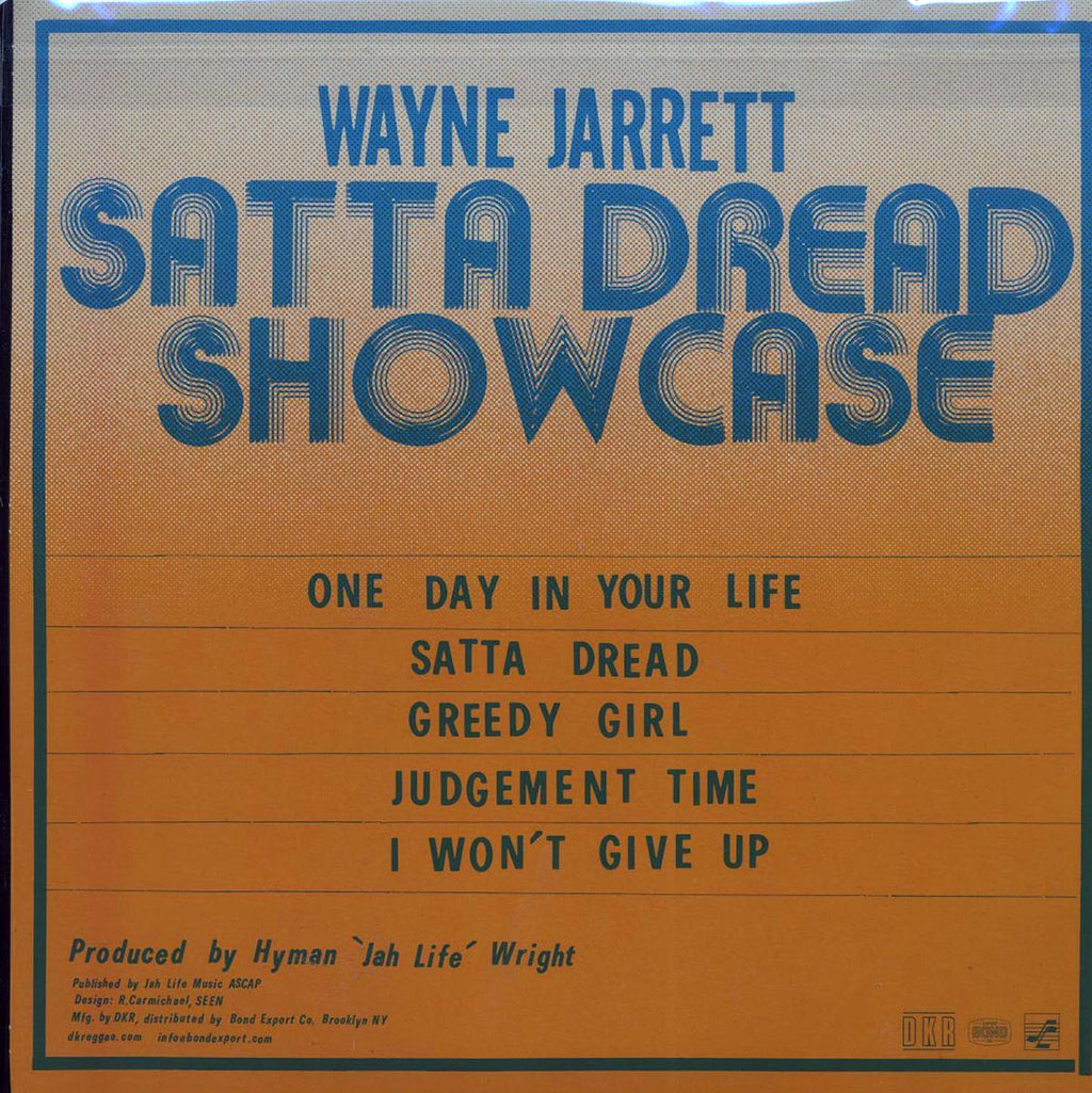 Wayne Jarrett - Satta Dread Showcase vinyl LP back cover