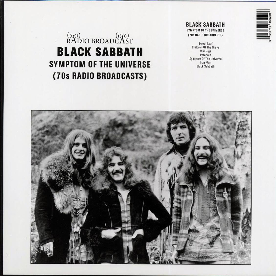 Black Sabbath - Symptom Of The Universe: 70s Radio Broadcasts vinyl LP front cover