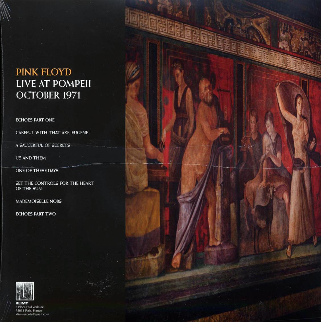 Pink Floyd - Live At Pompeii October 1971 (2xLP) (green/brown marbled vinyl) vinyl LP back cover